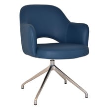 Lex Vinyl Trestle Armchairs (Set of 2)